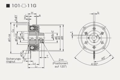 Abmessungen Elektromagnetische Kupplung 101-11G
