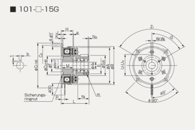 Abmessungen Elektromagnetische Kupplung 101-15G