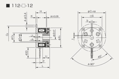 Abmessungen Elektromagnetische Mikrobremse 112 12