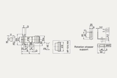 Dimensions Speed changer with pulley model AP