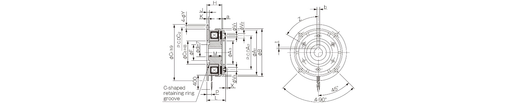 Abmessungen Elektromagnetische Kupplung 101-13