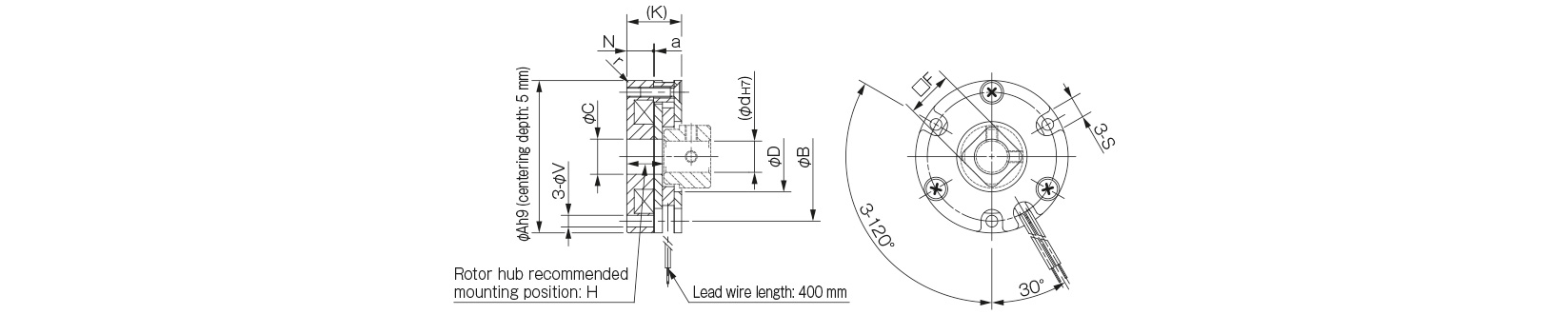 Dimensions Safety break BXR-LE