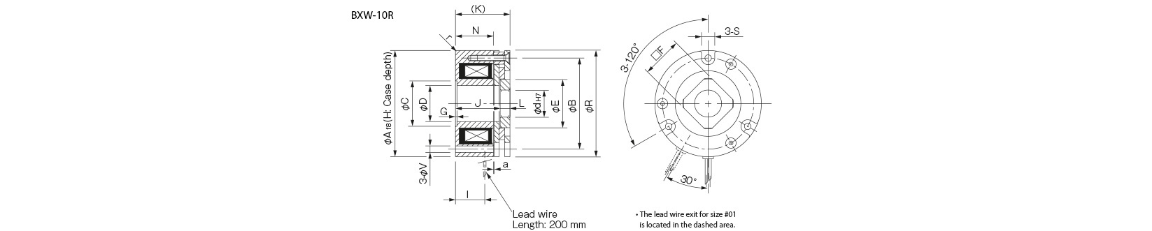 Dimensions safety break BXW R