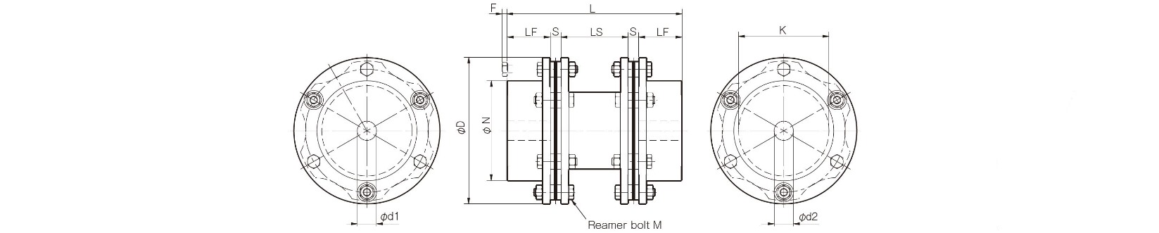 Dimensions dics pack coupling Servoflex SFH