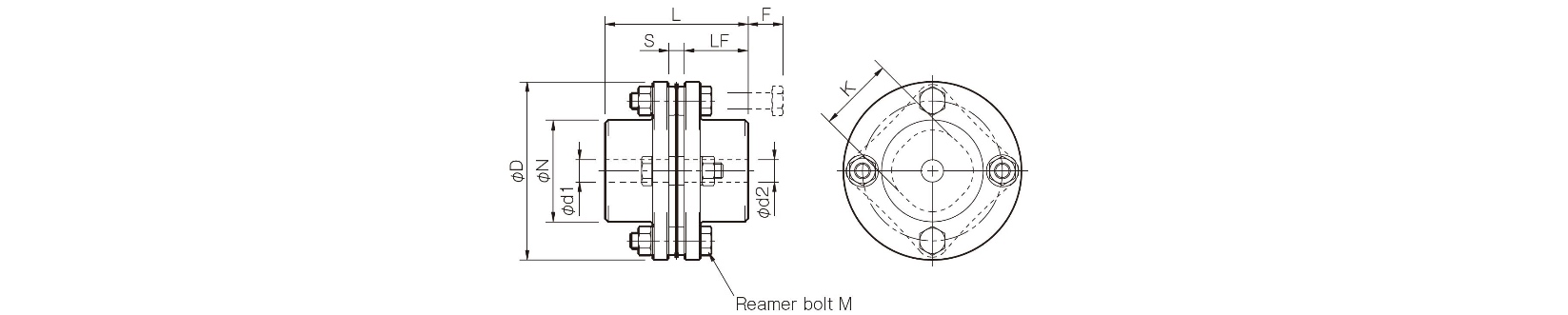 Dimensions Dics pack coupling Servoflex SFS S