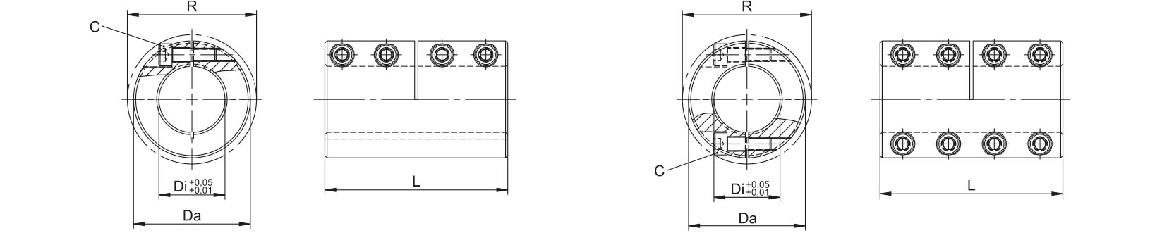 Dimensions Rigid coupling STK