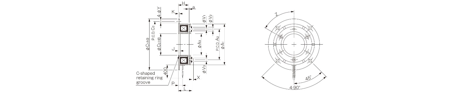 Dimensions electromagnetic brake 111-13