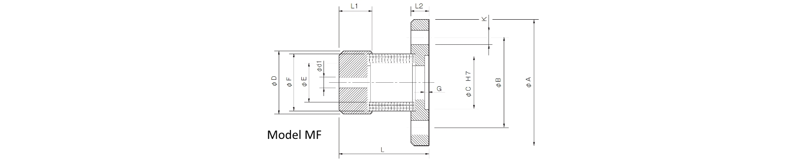 Dimensions Baumannflex coupling MF