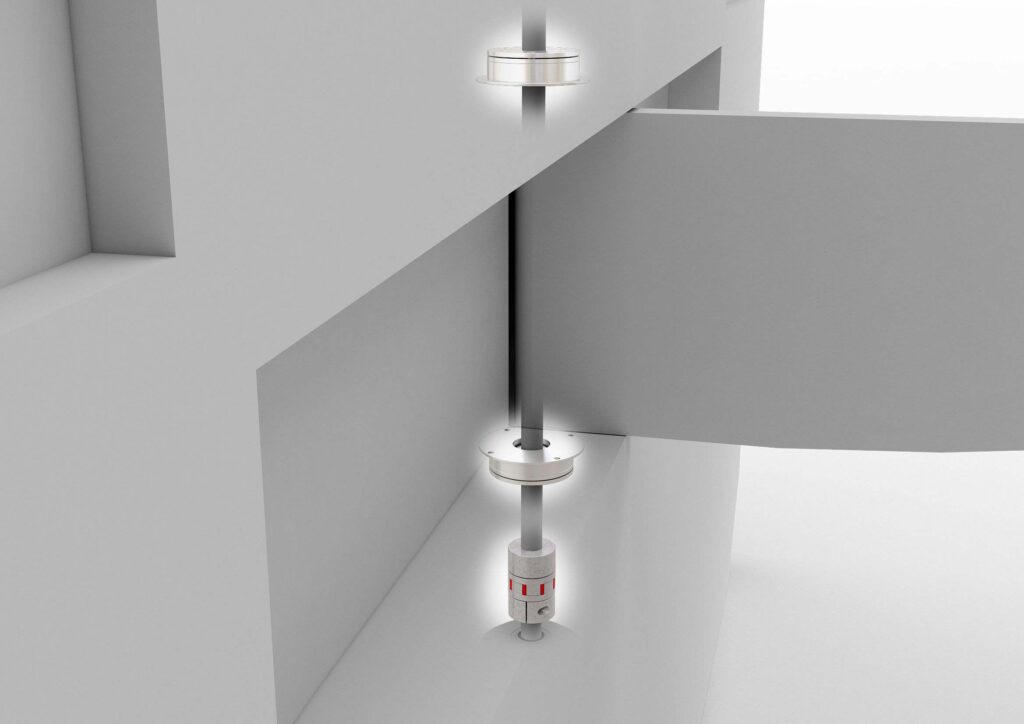 Application example entrance gate with electromagnetic brake 111 and jaw coupling ALS