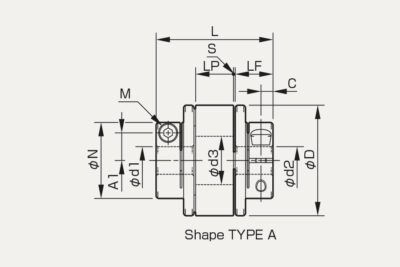 Dimensions Disc pack coupling SFR by Miki Pulley