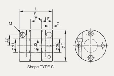 Dimensions Disc pack coupling SFR by Miki Pulley