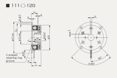 Dimensions electromagnetic brake 111-12G