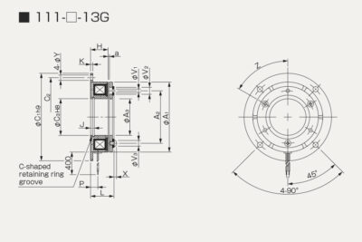 Dimensions electromagnetic brake 111-13G