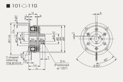 Dimensions Electromagnetic clutch 101-11G