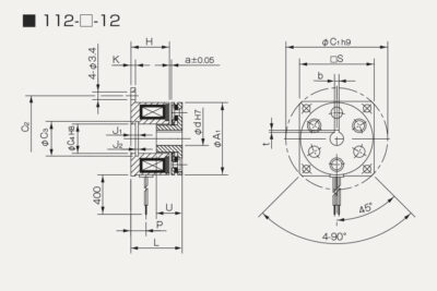 Dimensions electromagnetic microbrake 112-13