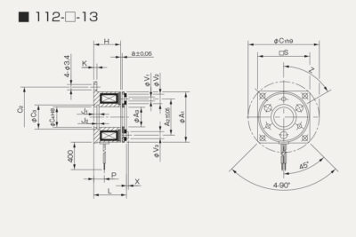 Abmessungen Elektromagnetische Mikrobremse 112 13