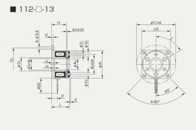 Dimensions electromagnetic microbrake 112-13