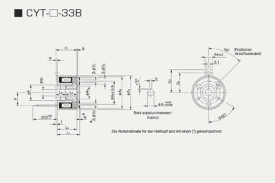 Abmessungen Elektromagnetische Mikrokupplung CYT 33B