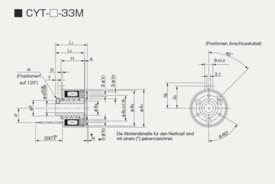 Abmessungen Elektromagnetische Mikrokupplung CYT 33M
