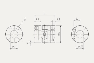 Dimensions cross joint coupling Paraflex CPU