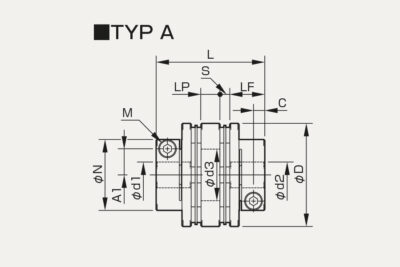 Abmessungen Lamellenkupplung Servoflex SFC DA2
