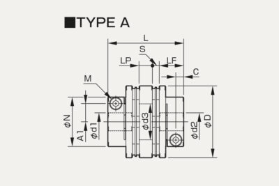 Dimensions Dics pack coupling Servoflex SFC DA2