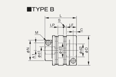Dimensions Dics pack coupling Servoflex SFC DA2