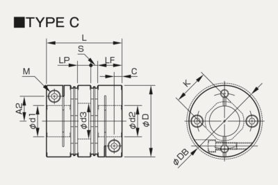 Dimensions Dics pack coupling Servoflex SFC DA2