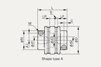 Dimensions Disc Pack Coupling Servoflex SFC DA2 cleanroom