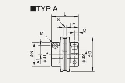 Abmessungen Lamellenkupplung Servoflex SFC SA2