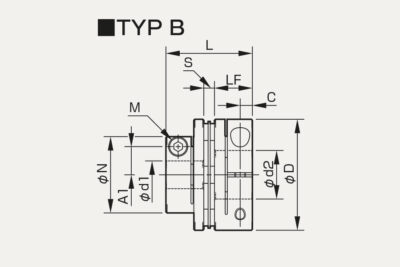 Abmessungen Lamellenkupplung Servoflex SFC SA2