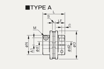 Dimensions Dics pack coupling Servoflex SFC SA2
