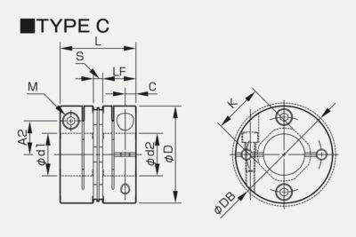 Dimensions Dics pack coupling Servoflex SFC SA2