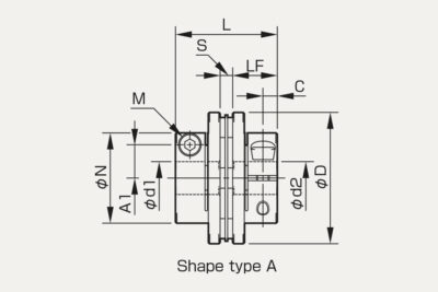Dimensions Disc Pack Coupling Servoflex SFC DA2 cleanroom