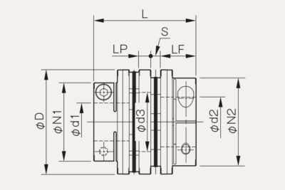 Abmessungen Lamellenkupplung Servoflex SFF DS-B