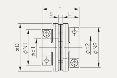 Abmessungen Lamellenkupplung Servoflex SFF SS-B