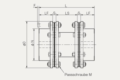 Abmessungen Lamellenkupplung Servoflex SFH G