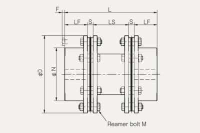 Dimensions dics pack coupling Servoflex SFH G