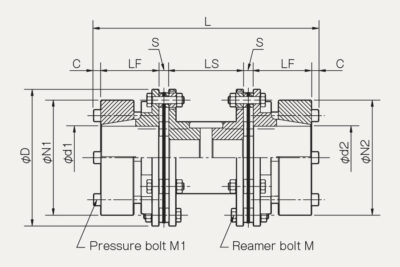 Dimensions dics pack coupling Servoflex SFH G