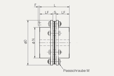 Abmessungen Lamellenkupplung Servoflex SFH S