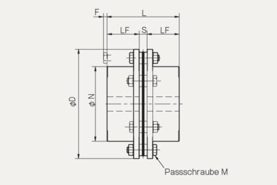 Abmessungen Lamellenkupplung Servoflex SFH S