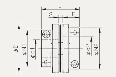 Abmessungen Lamellenkupplung Servoflex SFM SS-B
