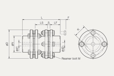 Dimensions Dics pack coupling Servoflex SFS G
