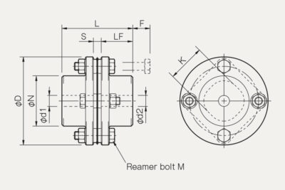 Dimensions Dics pack coupling Servoflex SFS S