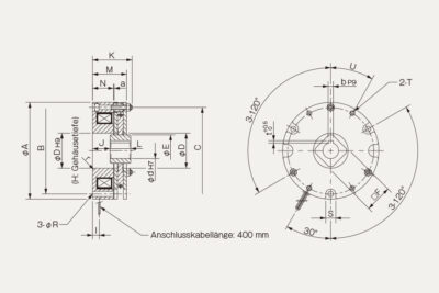 Abmessungen Sicherheitsbremse BXL