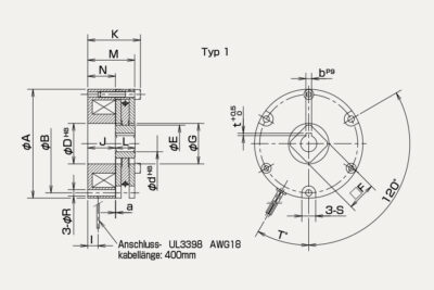 Abmessungen Sicherheitsbremse BXL-N
