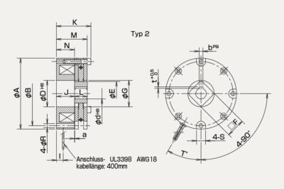 Abmessungen Sicherheitsbremse BXL-N