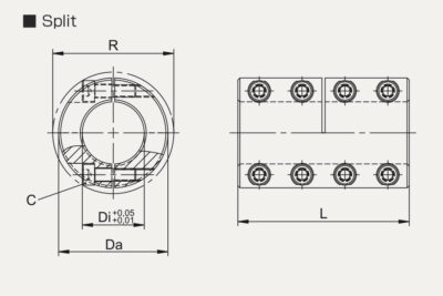 Dimensions Rigid coupling STK split