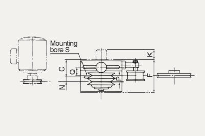 Dimensions Speed changer with pulley model L