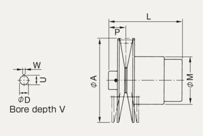 Dimensions Speed changer with pulley model PF